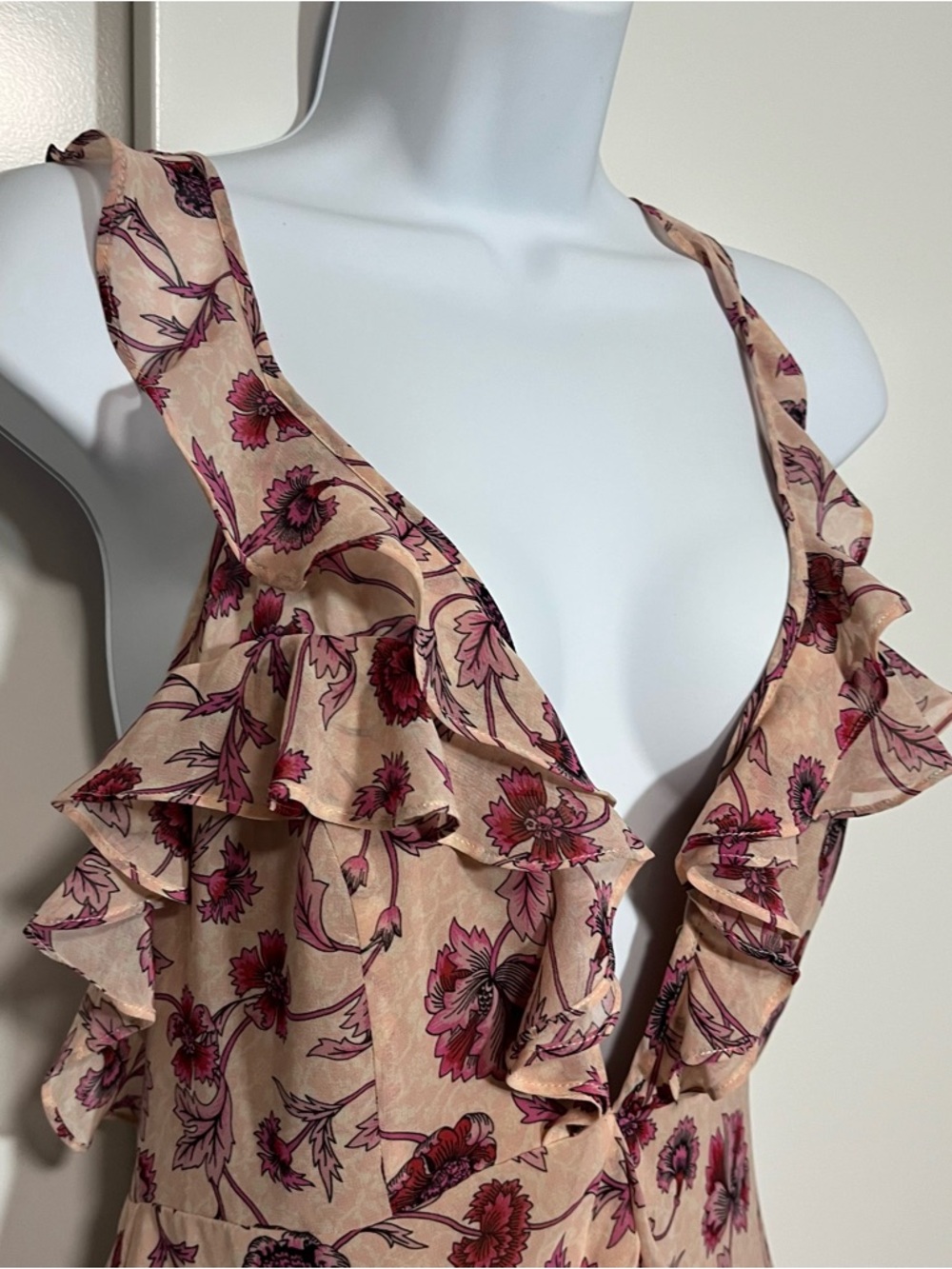 For Love & Lemons Poppy Floral Dress Worn By Hailey Bieber Size Medium Sundress - Picture 4 of 10
